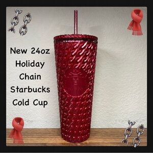 New 24oz Starbucks Holiday Chain Cold Cup